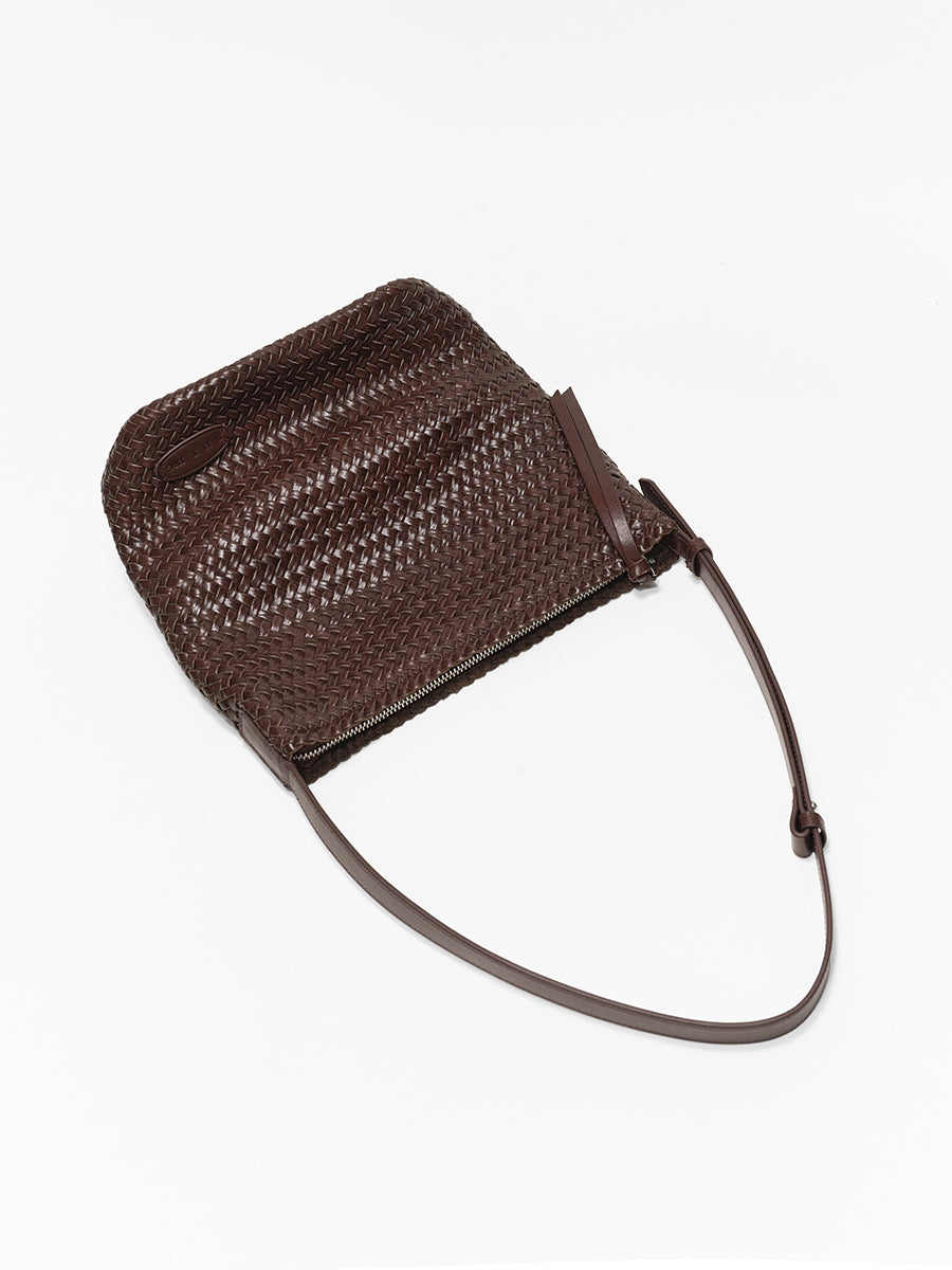 Top-grain Leather Woven Bag