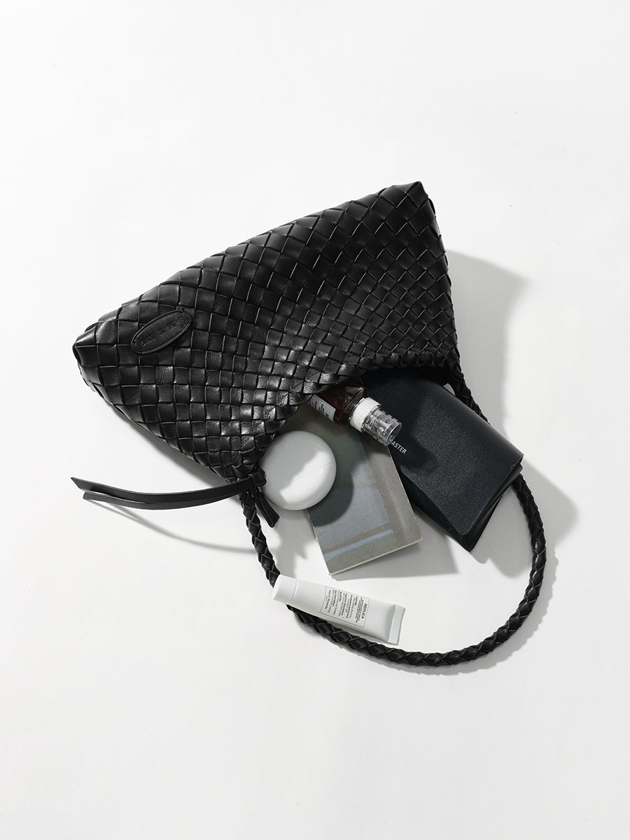 Top-grain Leather Bag Woven Bag