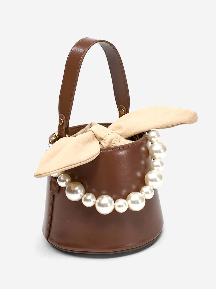 Pearl Chain Bucket Bag