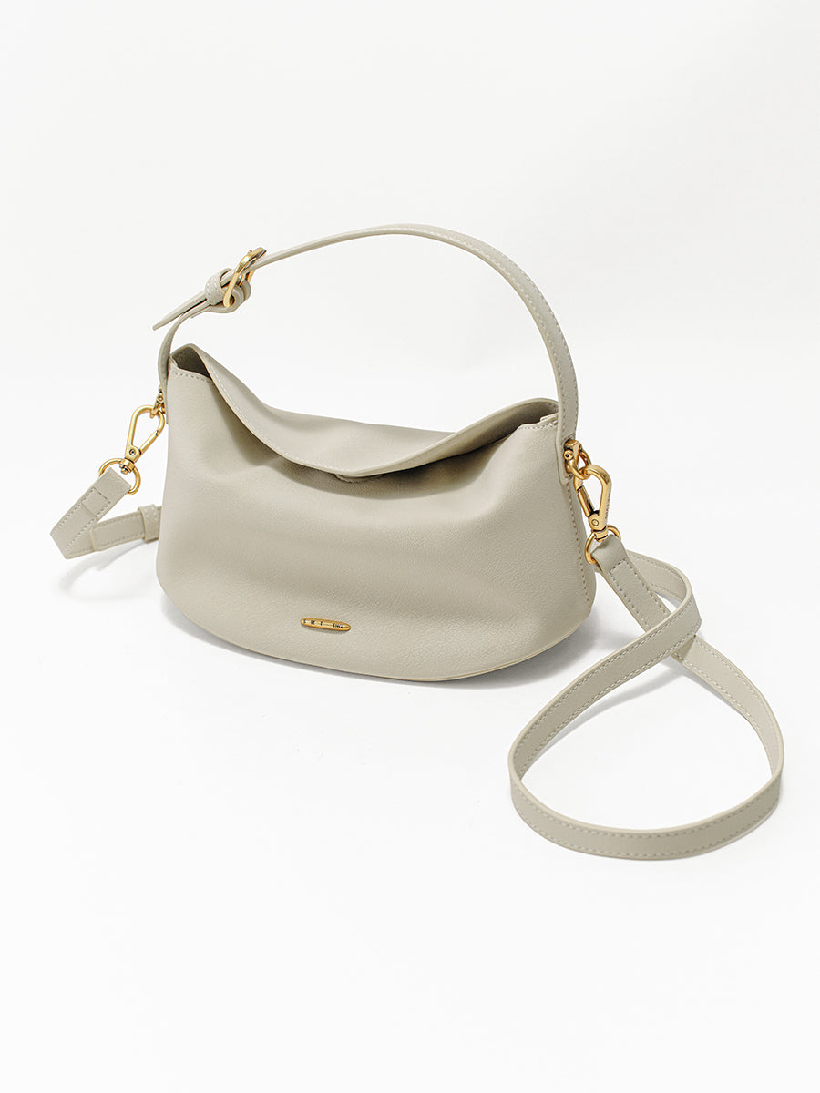 Pillow Bag with Burnished Leather Handles
