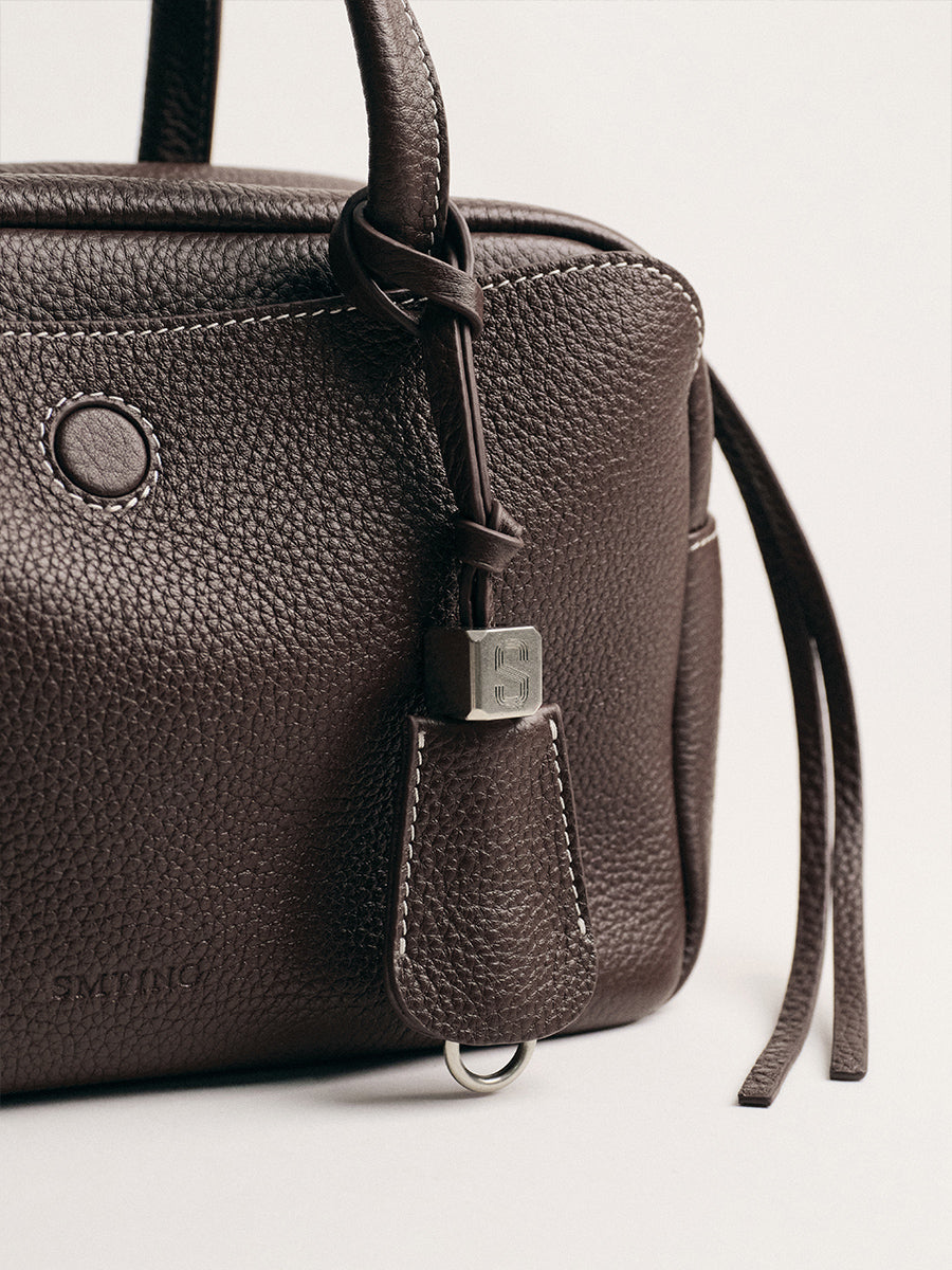 FIRST-LAYER COWHIDE BOSTON BAG
