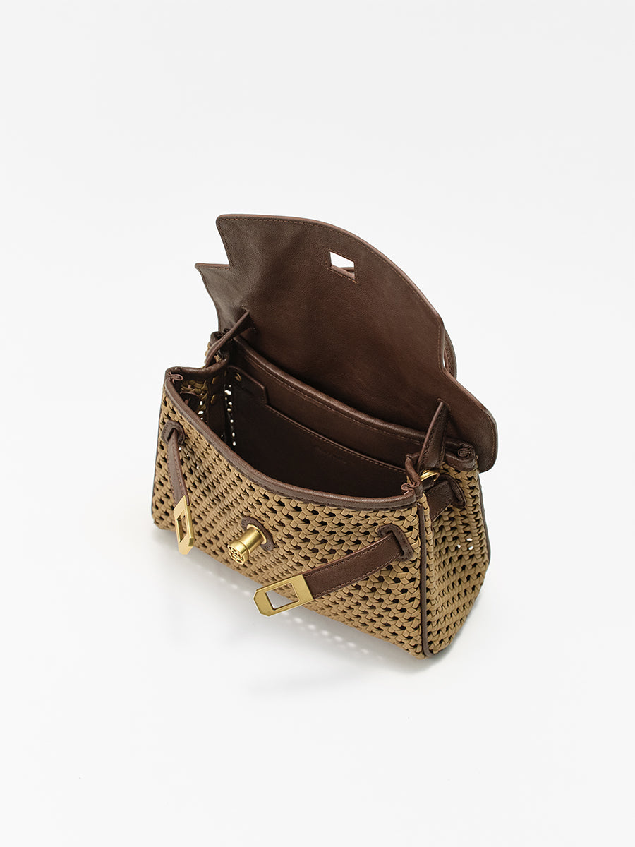 Openwork Woven Kelly Bag