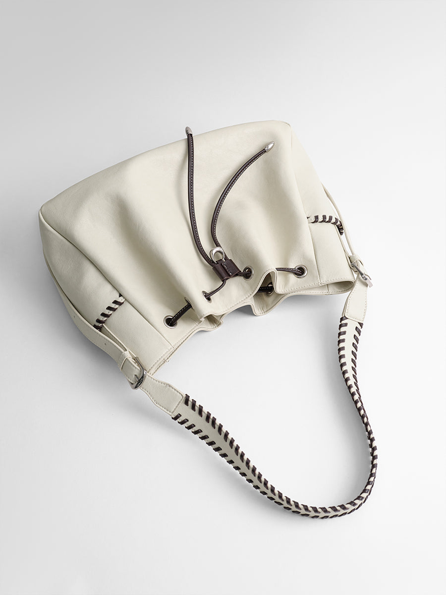 Large-capacity drawstring bucket bag