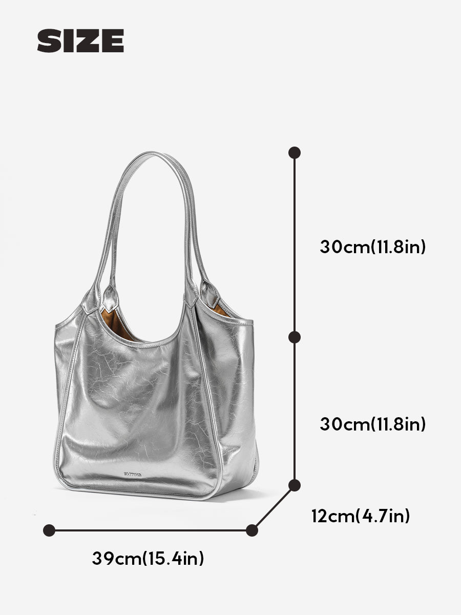 Fashionable oversized underarm tote bag