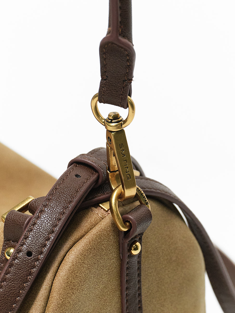 Colorblock retro boston shoulder bag