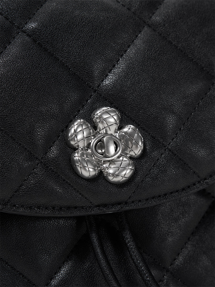 Diamond pattern textured backpack