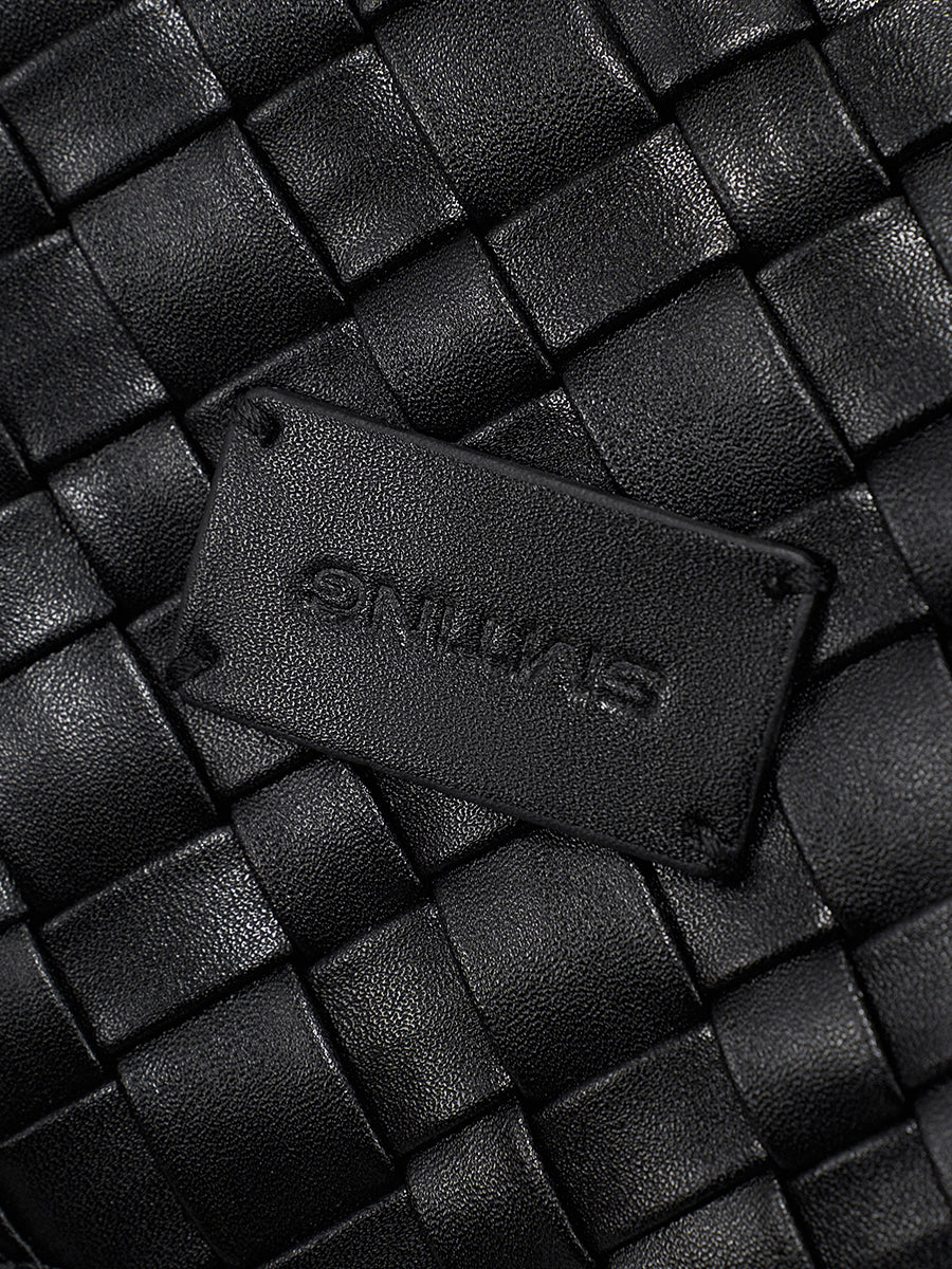 Minimalist square woven clutch bag