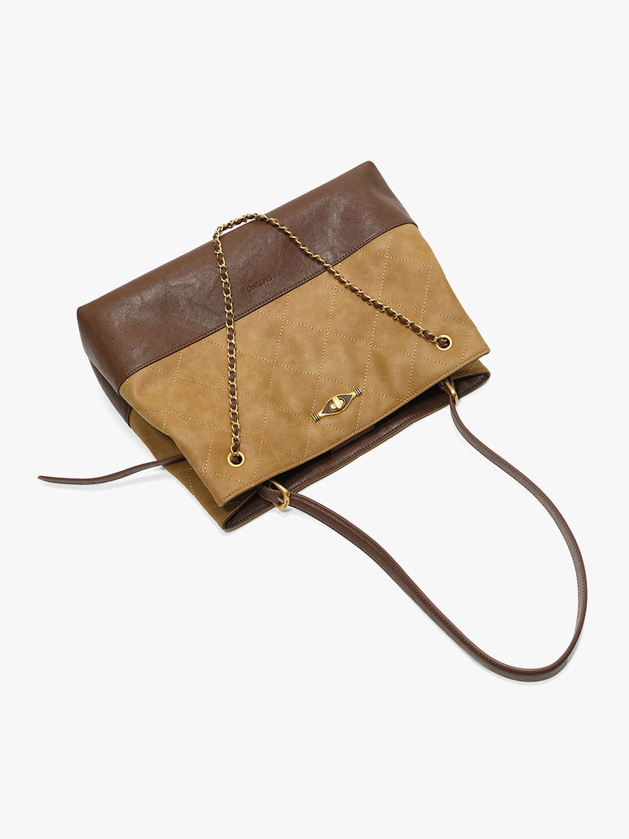 Left Bank Time-Rhombus Chain Bag Tote Bag