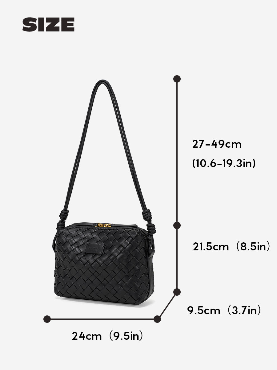 Ink White-Woven Square Bag
