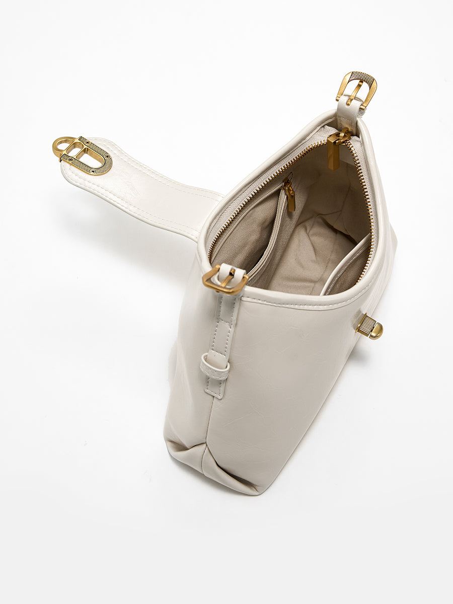 Large-capacity cowhide single-shoulder tote bag