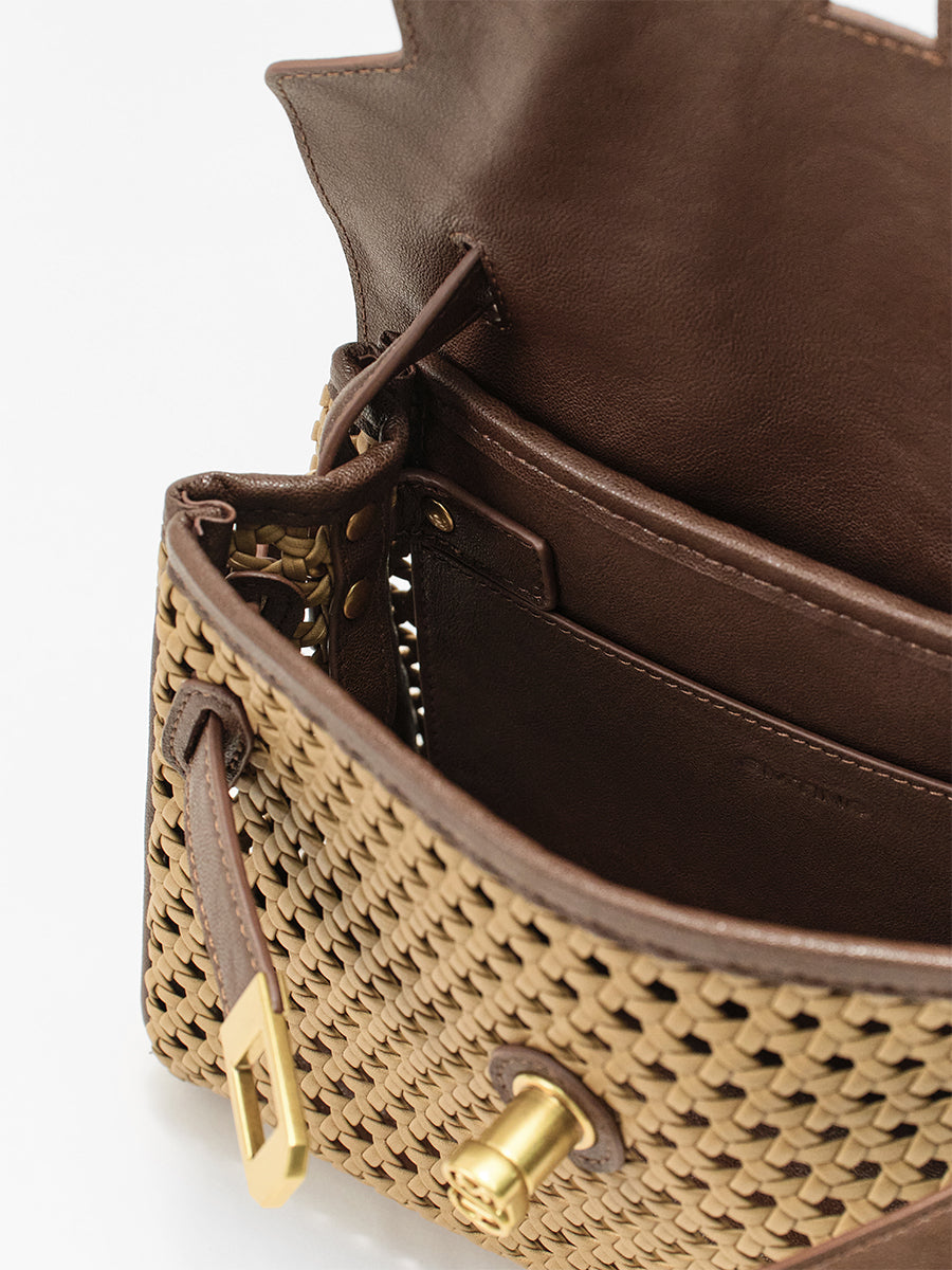 Openwork Woven Kelly Bag