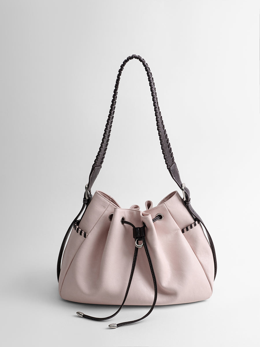 Large-capacity drawstring bucket bag