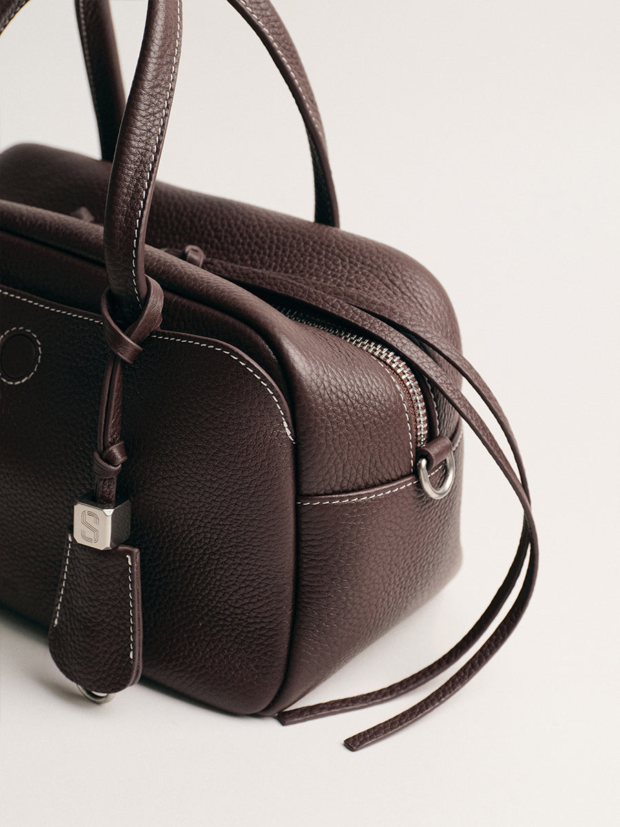 FIRST-LAYER COWHIDE BOSTON BAG
