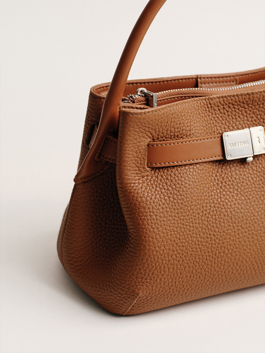FIRST-LAYER COWHIDE BUCKET BAG