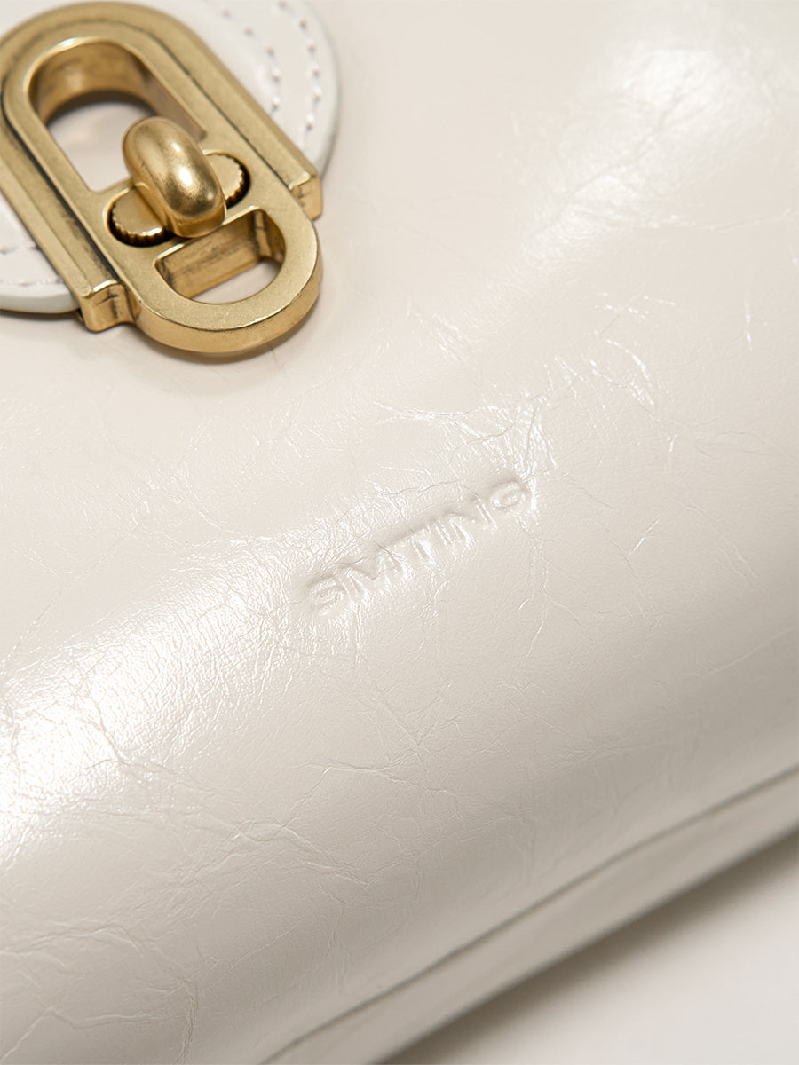 Large-capacity cowhide single-shoulder tote bag