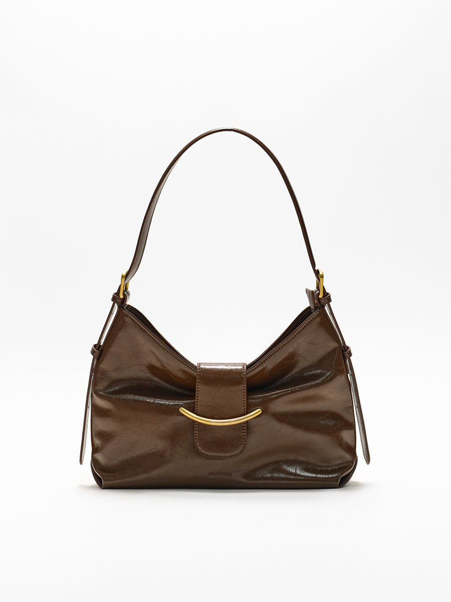 Cracked large capacity shoulder bag