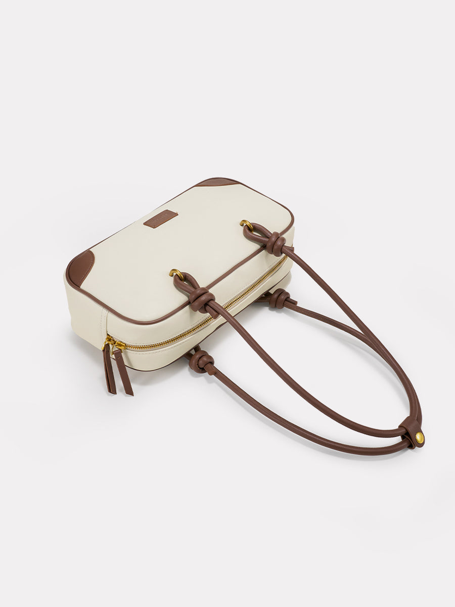 Color-blocking design boston bag