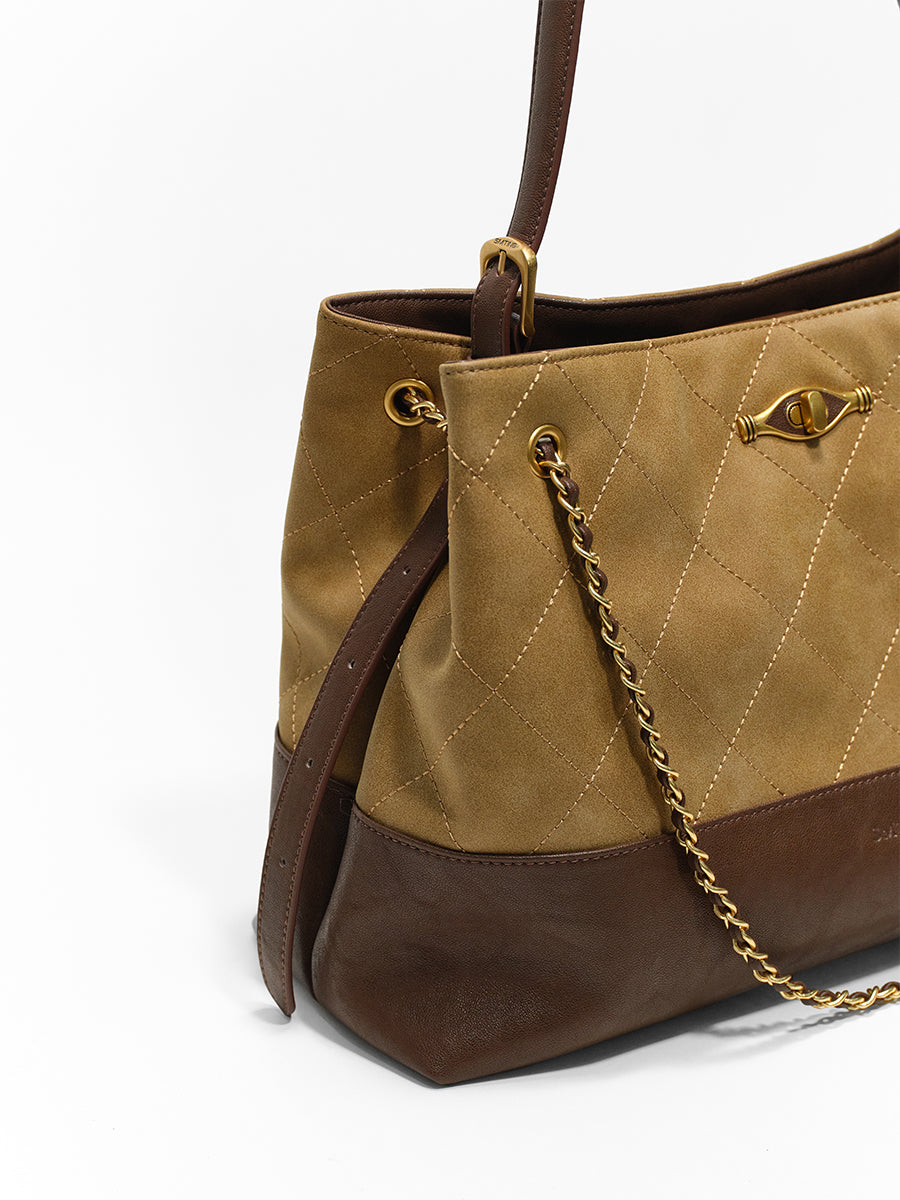 Left Bank Time-Rhombus Chain Bag Tote Bag