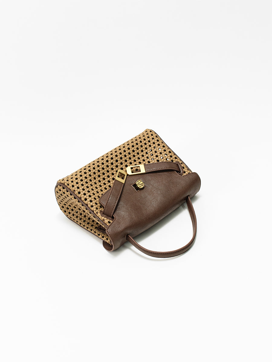 Openwork Woven Kelly Bag