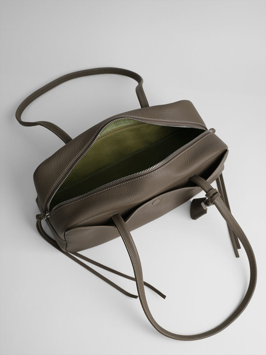 top grain leather luxury baguette bag
