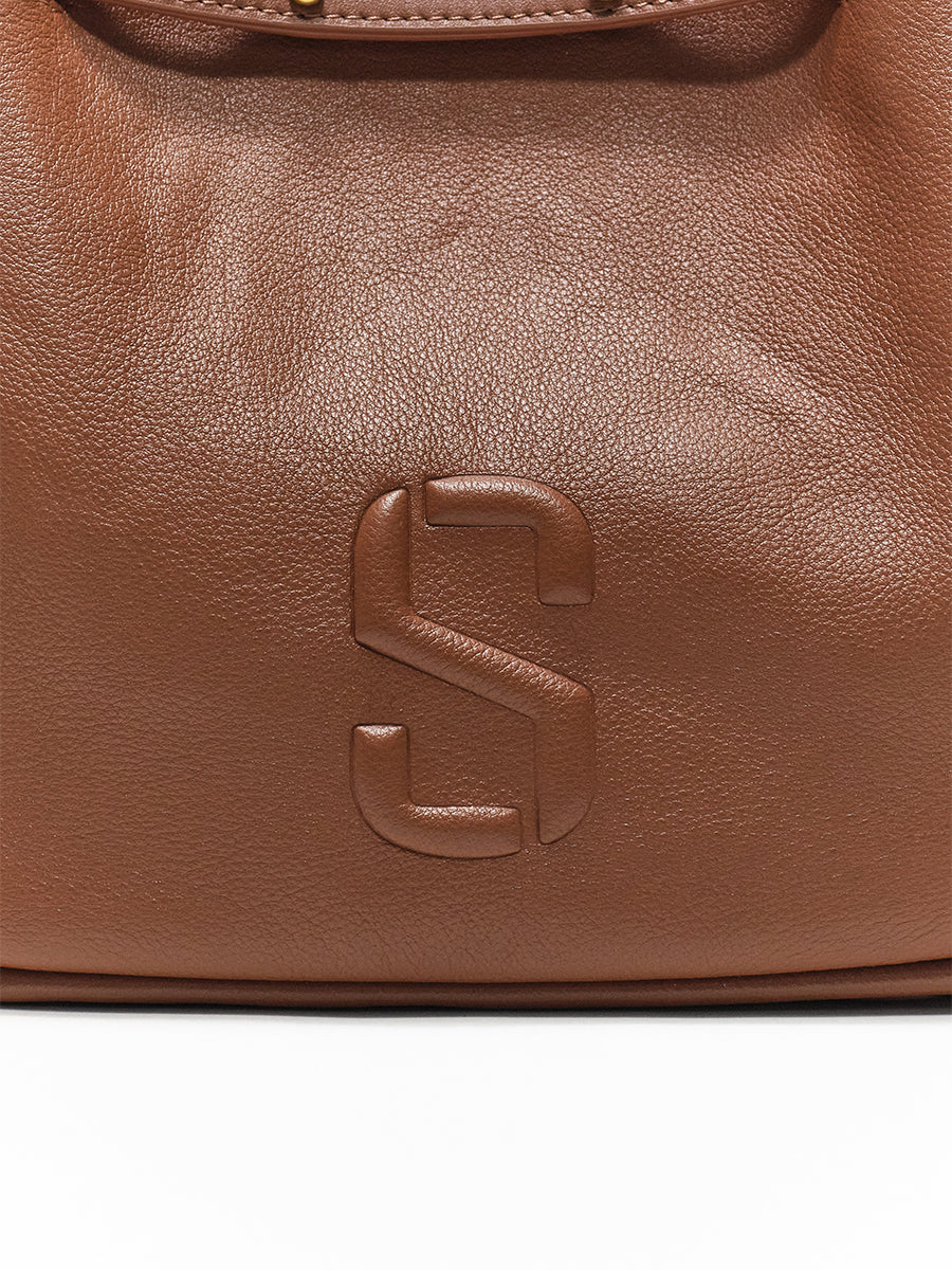 Top-grain Leather Bucket Bag