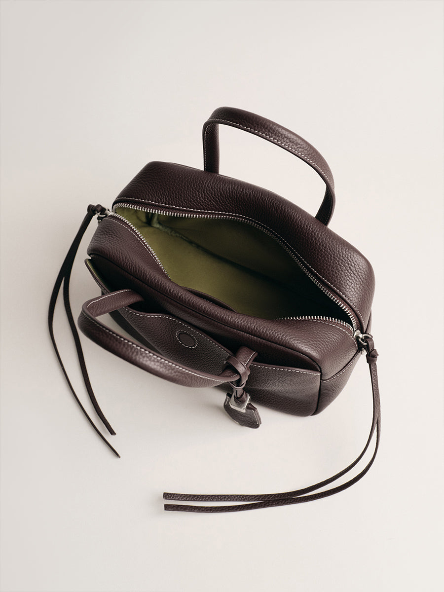 FIRST-LAYER COWHIDE BOSTON BAG