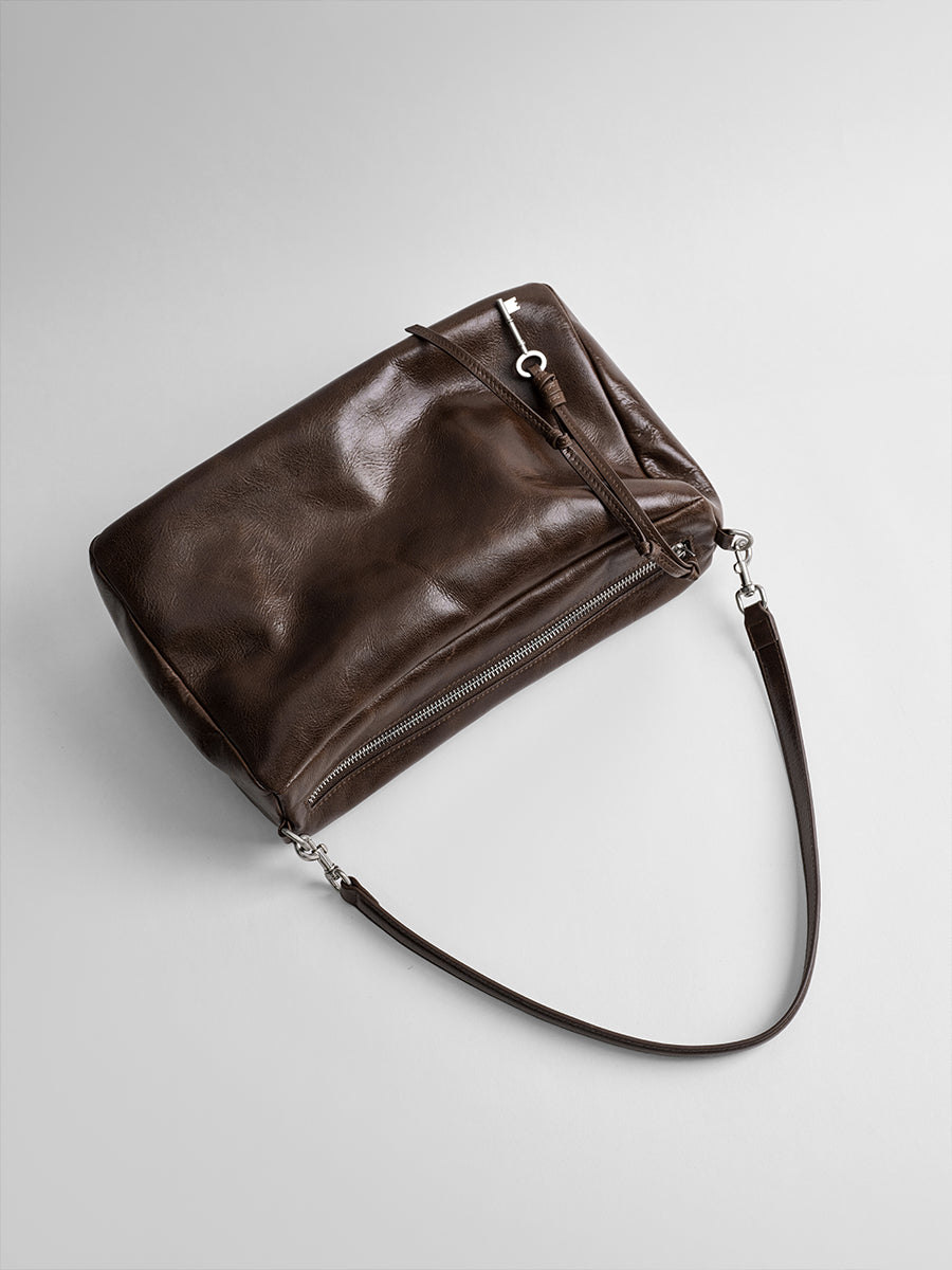 First-layer cowhide hobo bag