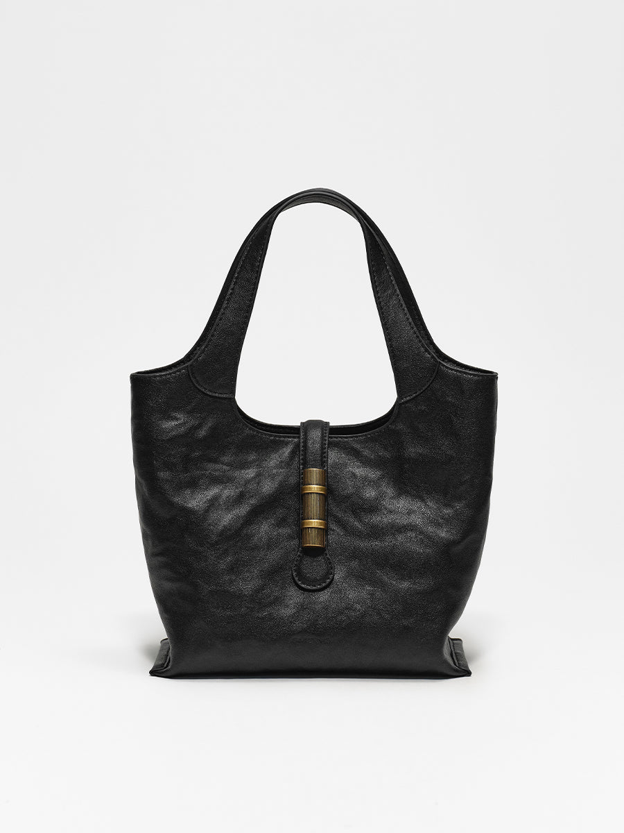 Hand-scratched pleated crossbody bag tote bag