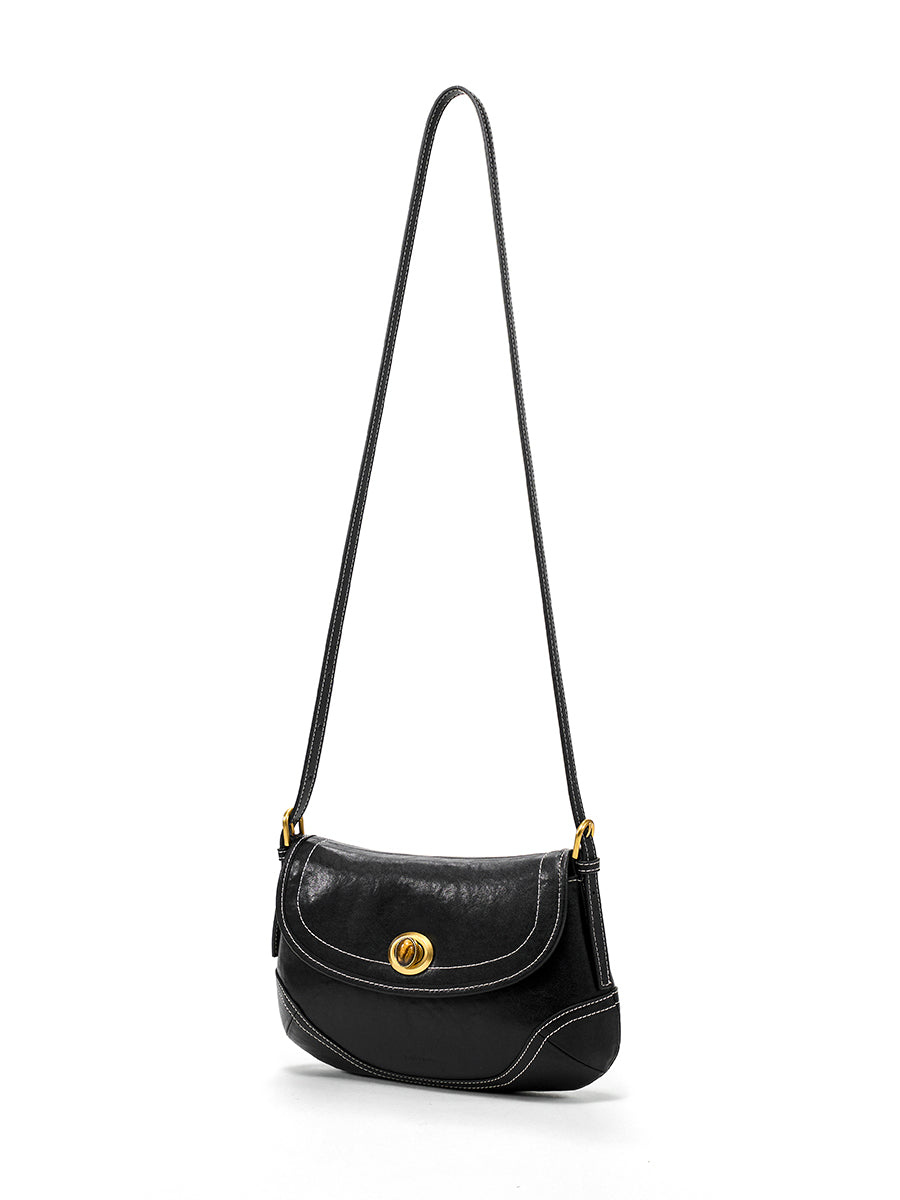 French semi-circular saddle bag