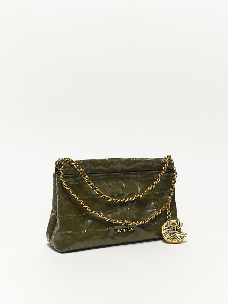 Coco Moonlight-Top Grain Leather Cowhide Chain Bag