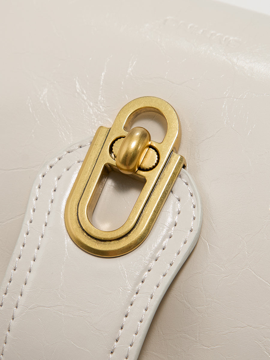 Large-capacity cowhide single-shoulder tote bag