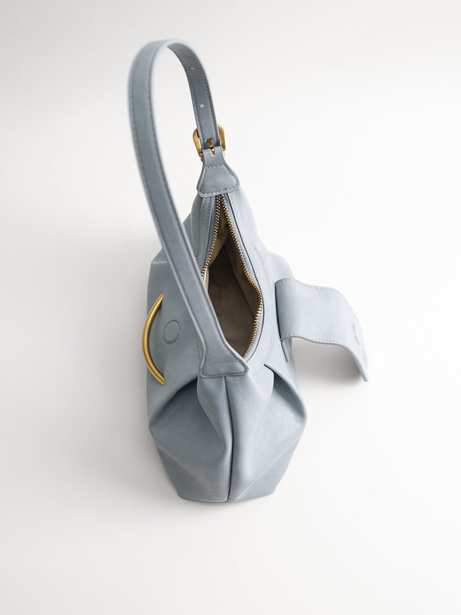 Crescent-shaped delicate hobo bag