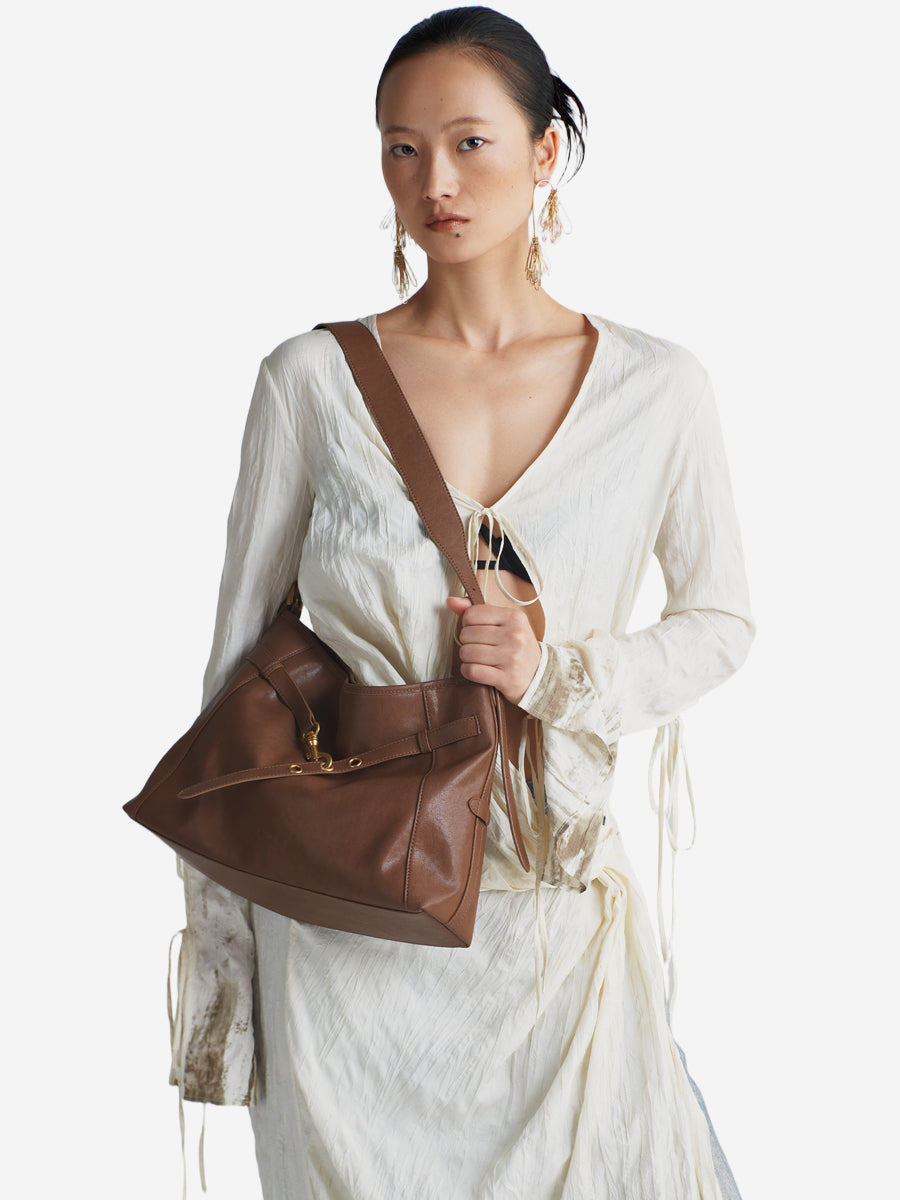 Long Time no See-Large Capacity Leather Tote Bag