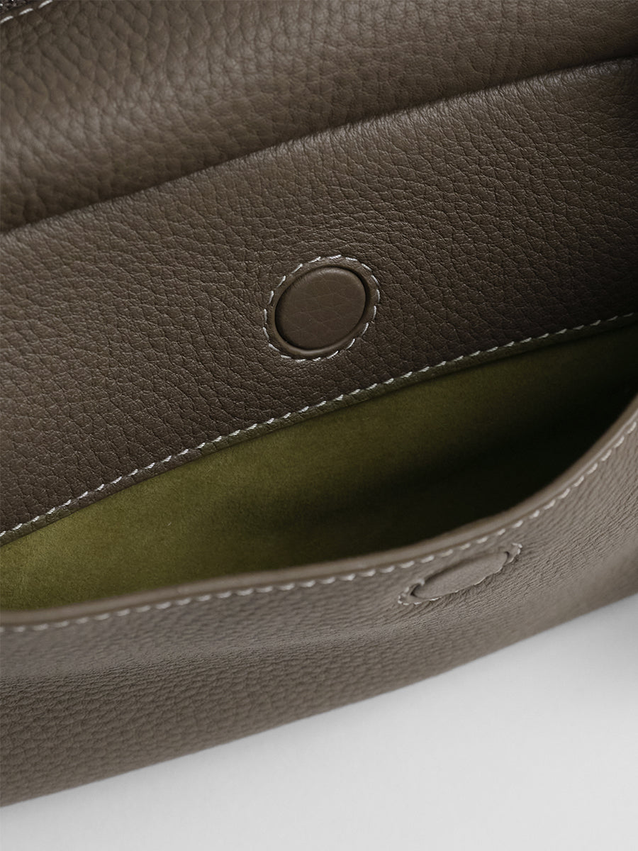 top grain leather luxury baguette bag