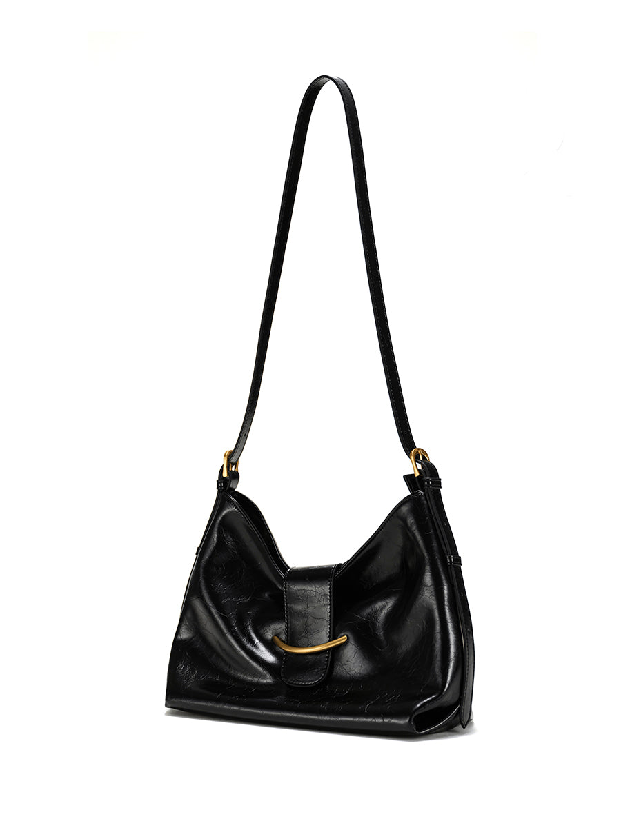 Cracked large capacity shoulder bag