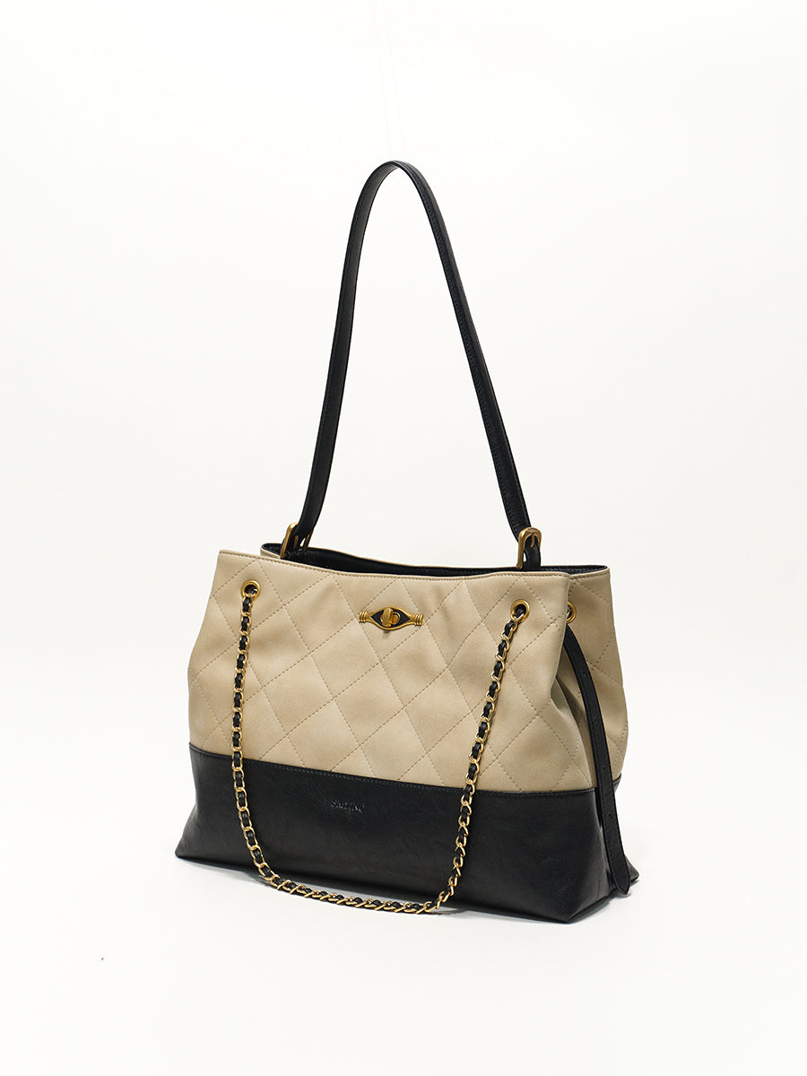 Left Bank Time-Rhombus Chain Bag Tote Bag