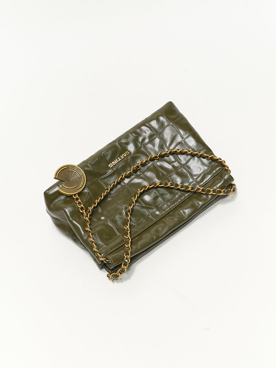 Coco Moonlight-Top Grain Leather Cowhide Chain Bag