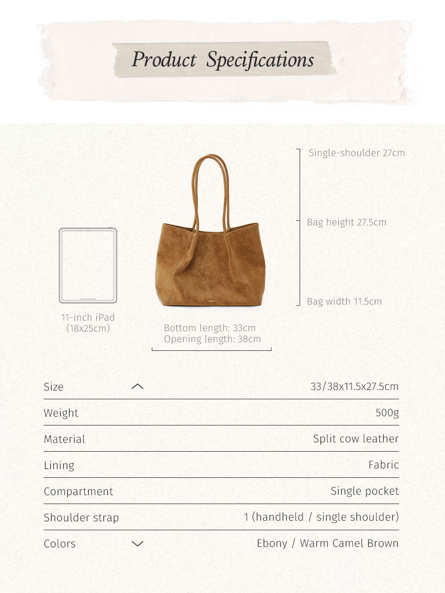 Classic minimalist large capacity tote bag