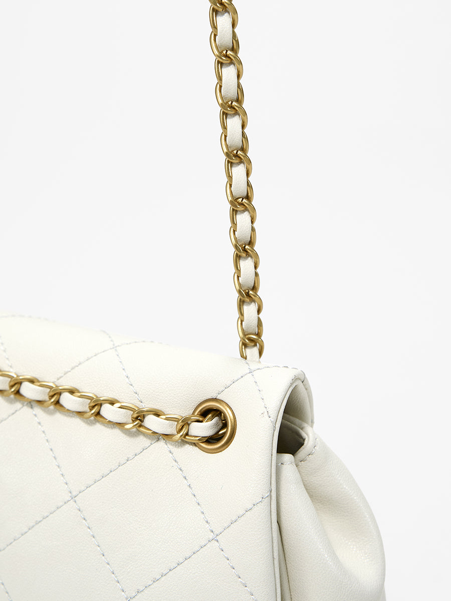 Diamond-shaped checkered underarm bag chain bag
