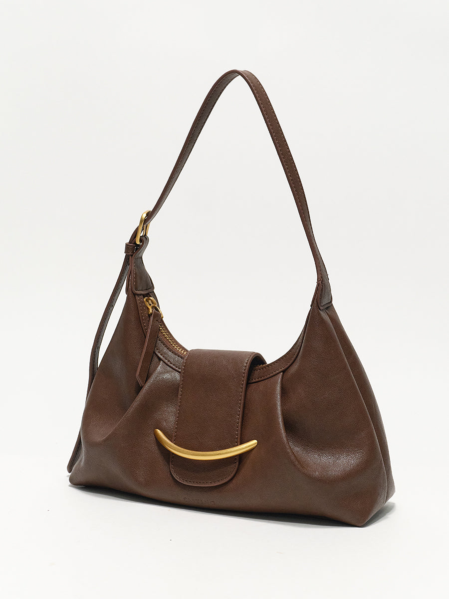 Crescent-shaped delicate hobo bag