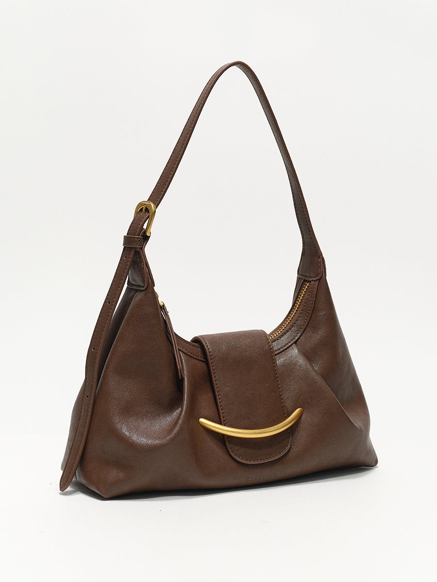 Crescent-shaped delicate hobo bag