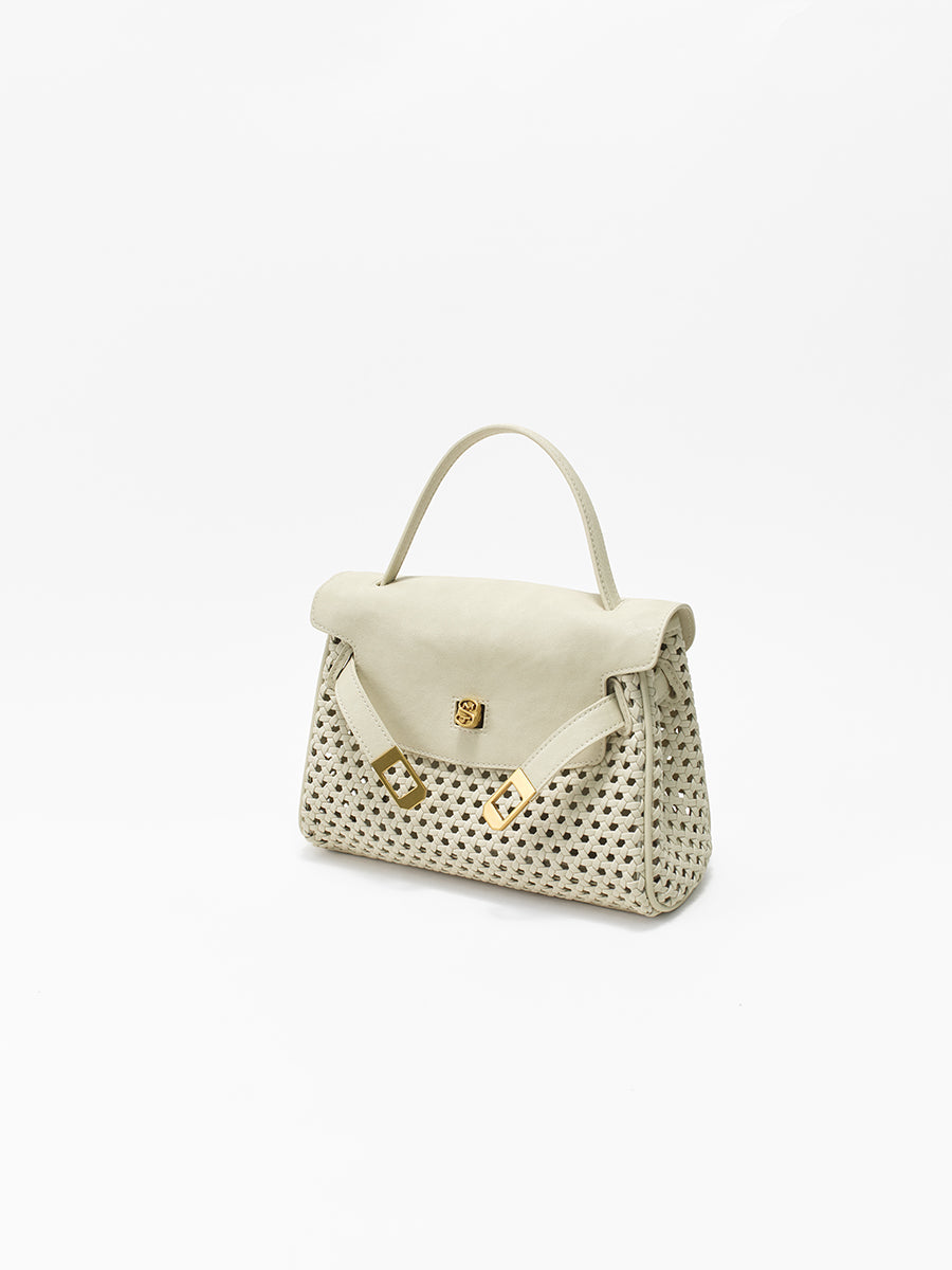 Openwork Woven Kelly Bag