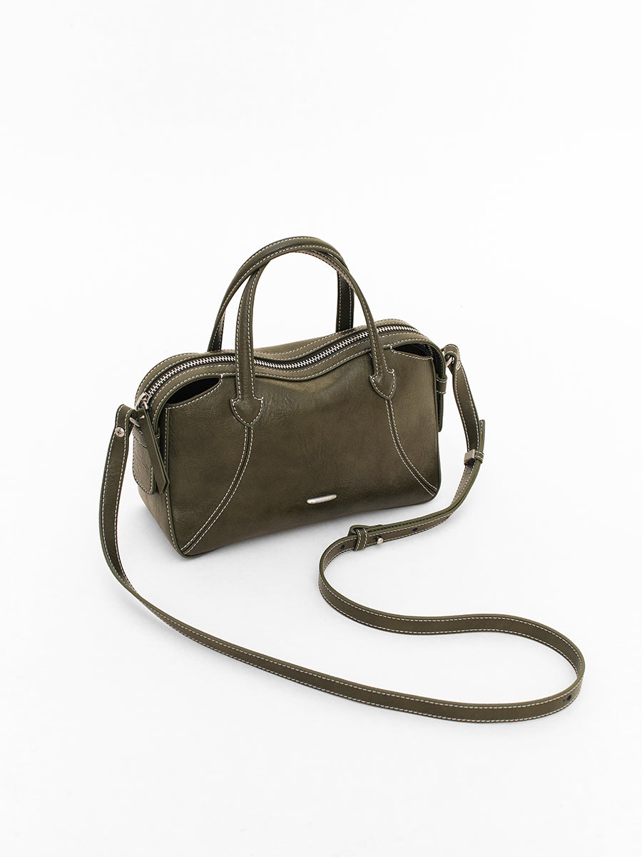 New Leather Boston Bag