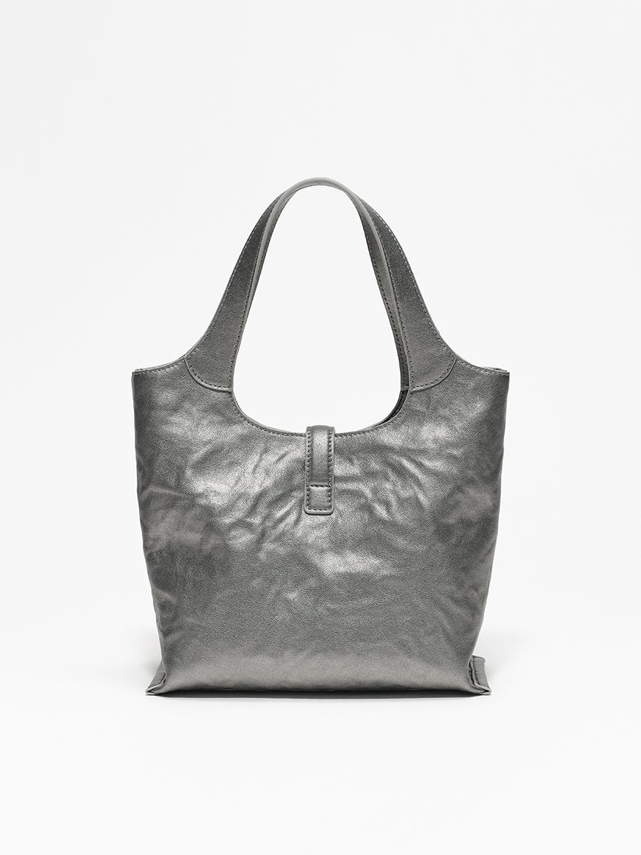 Hand-scratched pleated crossbody bag tote bag