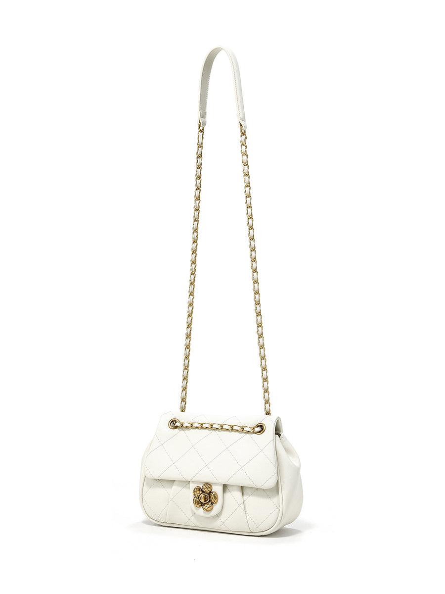 Diamond-shaped checkered underarm bag chain bag