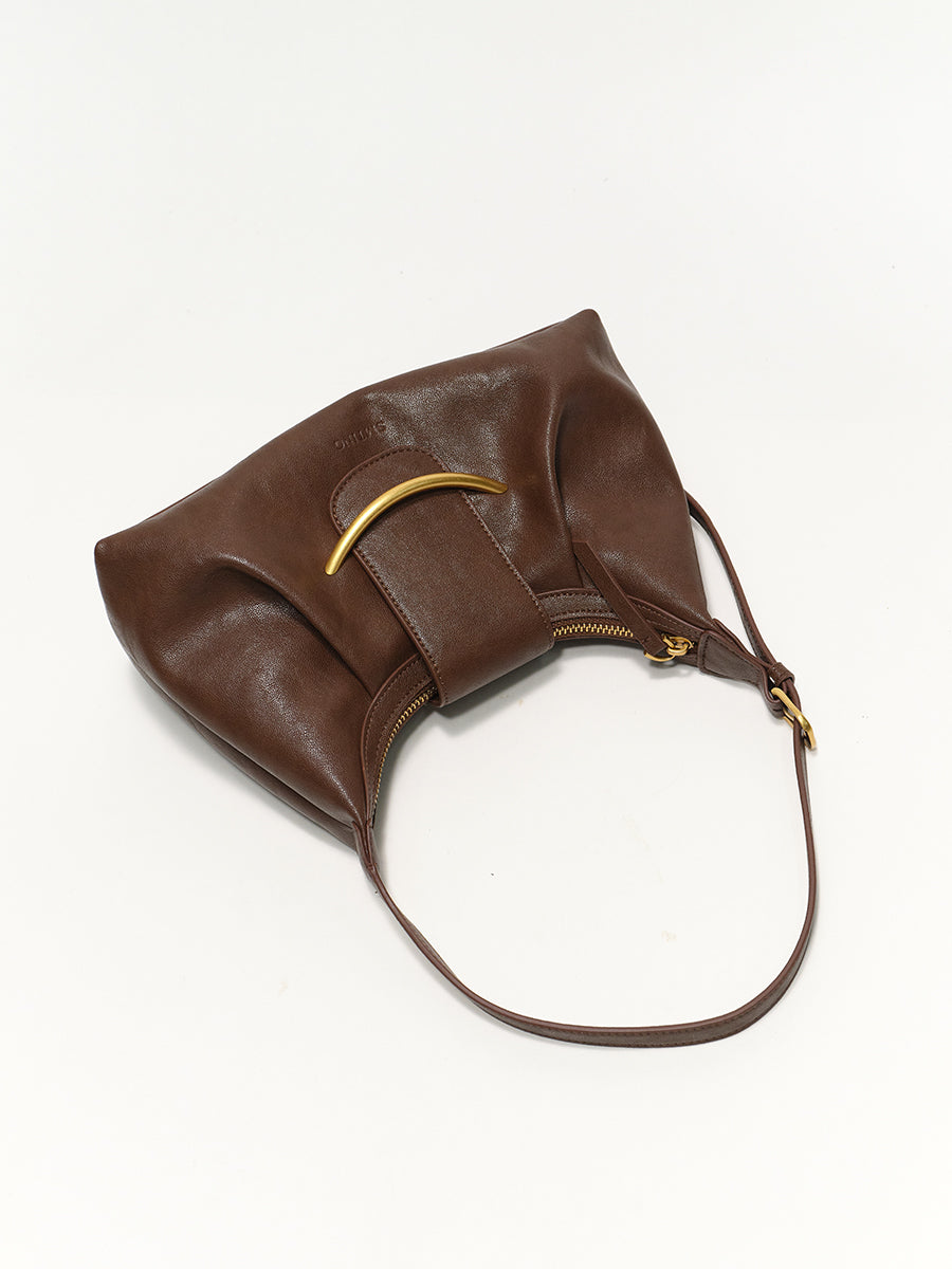 Crescent-shaped delicate hobo bag
