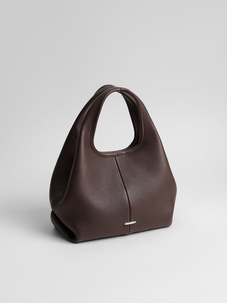 top grain leather minimalist hobo bag