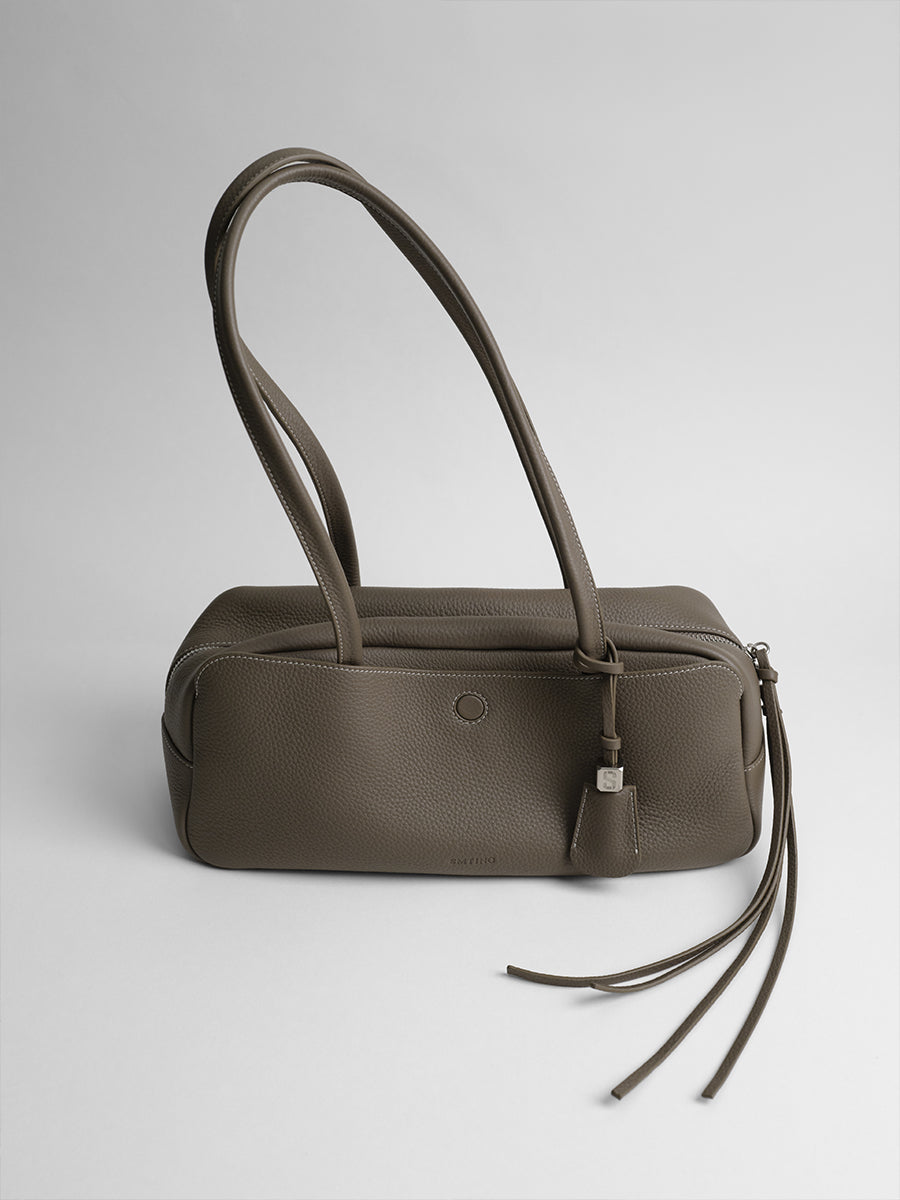 top grain leather luxury baguette bag