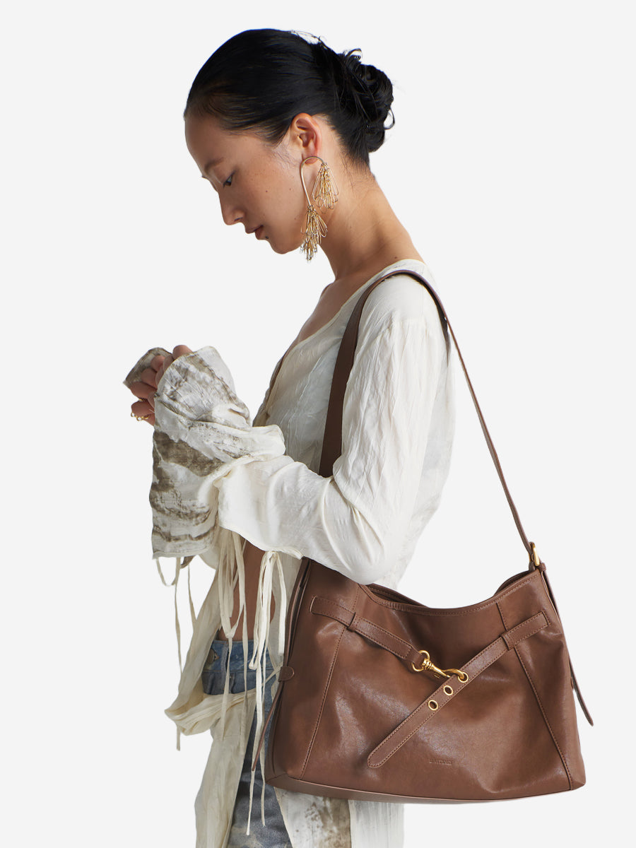 Long Time no See-Large Capacity Leather Tote Bag