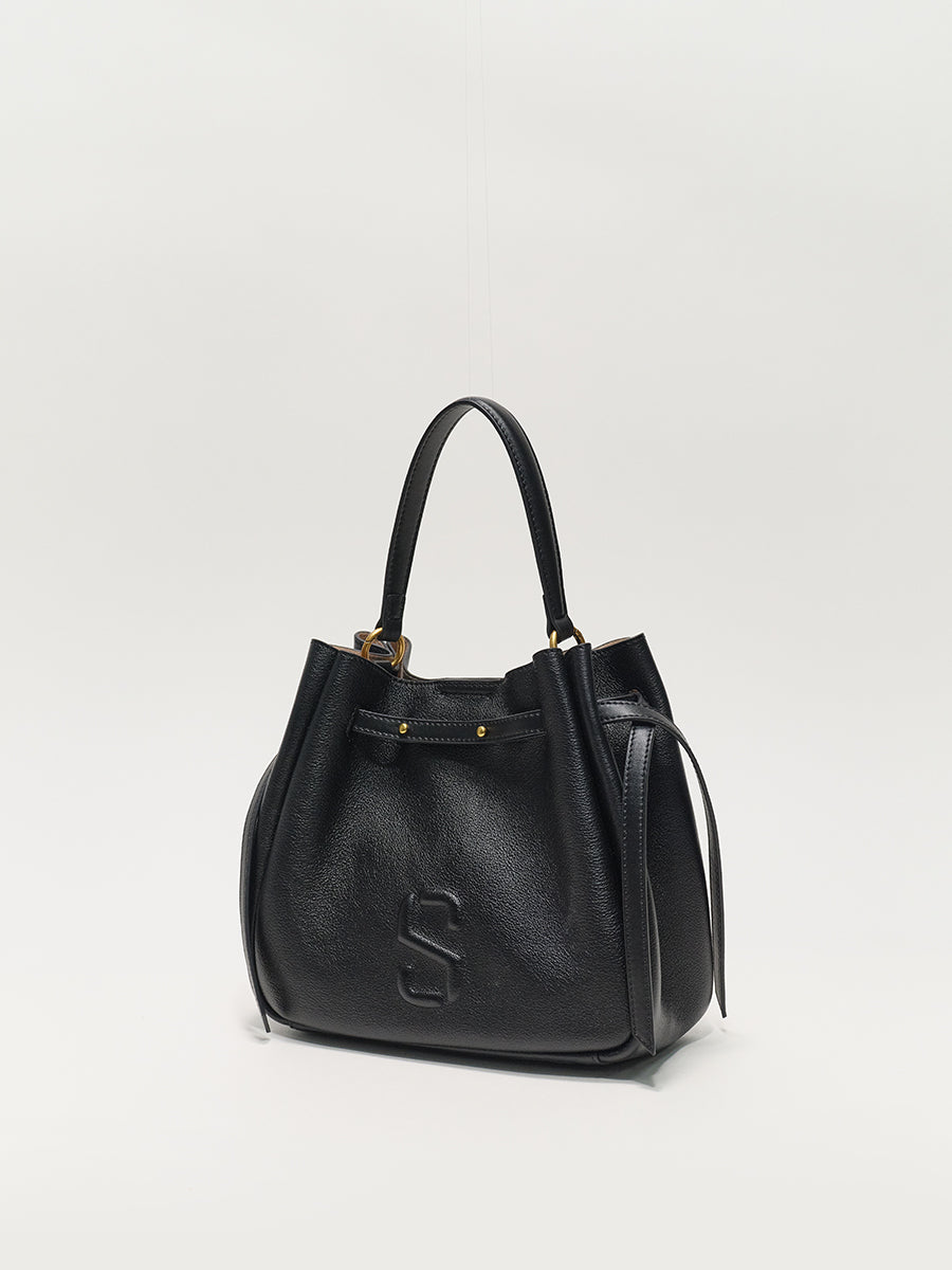 Top-grain Leather Bucket Bag